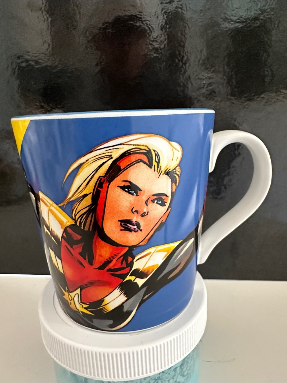 Marvel Captain Marvel Blue Red Yellow Ceramic Coffee Mug